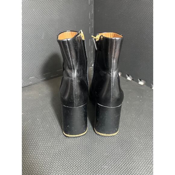 Tory Burch Women Ruby 90 Link Chain Black Leather Chunky Boots size 8.5 - Picture 6 of 9